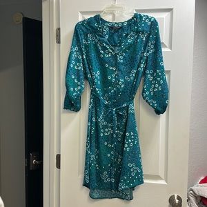Teal Green floral shirt dress-NWT Size L